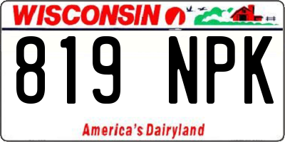 WI license plate 819NPK