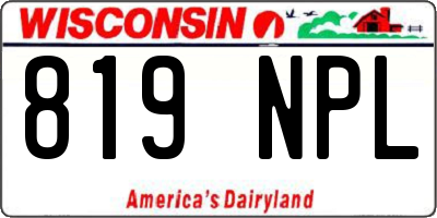 WI license plate 819NPL
