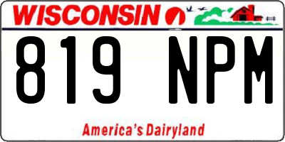 WI license plate 819NPM