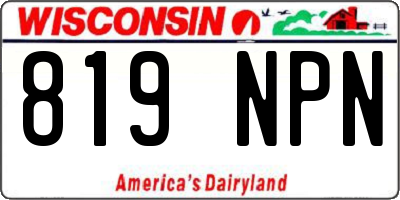 WI license plate 819NPN
