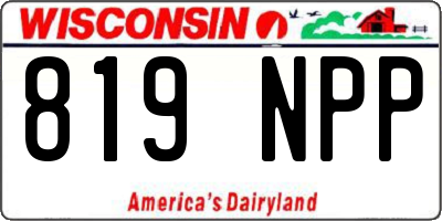 WI license plate 819NPP