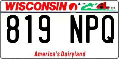 WI license plate 819NPQ