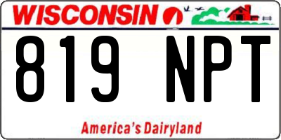 WI license plate 819NPT