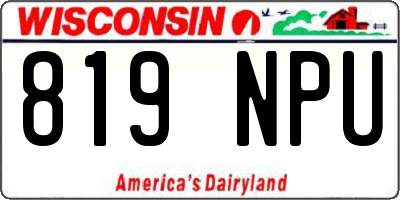 WI license plate 819NPU