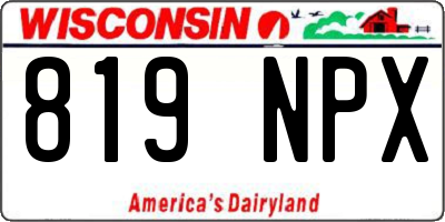 WI license plate 819NPX