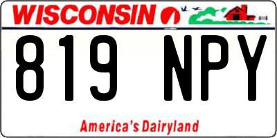 WI license plate 819NPY