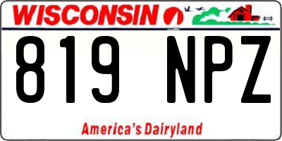 WI license plate 819NPZ