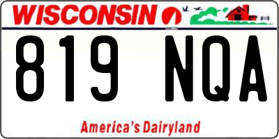 WI license plate 819NQA