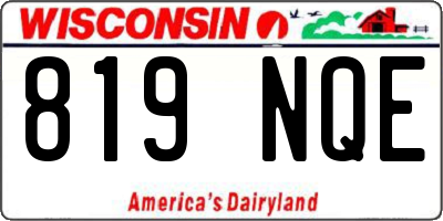 WI license plate 819NQE