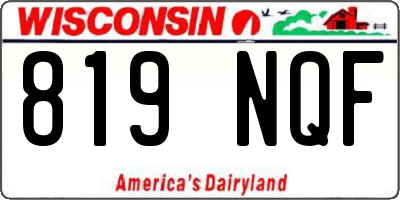WI license plate 819NQF