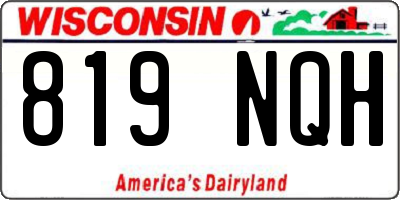 WI license plate 819NQH