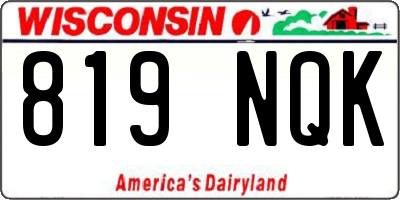 WI license plate 819NQK