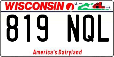 WI license plate 819NQL