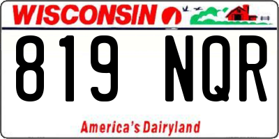 WI license plate 819NQR