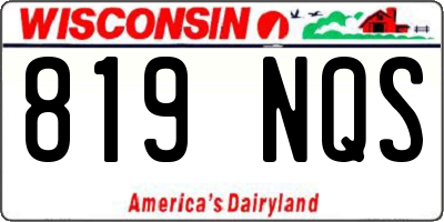 WI license plate 819NQS