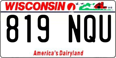 WI license plate 819NQU