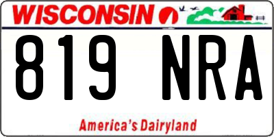WI license plate 819NRA