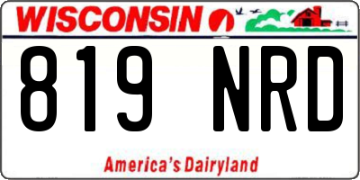 WI license plate 819NRD
