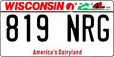 WI license plate 819NRG