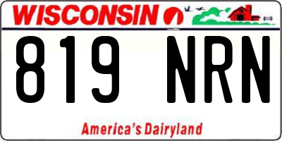 WI license plate 819NRN