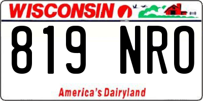 WI license plate 819NRO