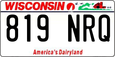 WI license plate 819NRQ