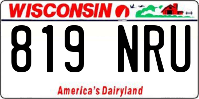 WI license plate 819NRU