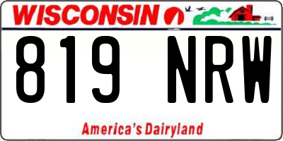 WI license plate 819NRW