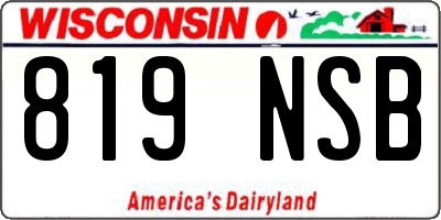 WI license plate 819NSB