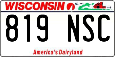 WI license plate 819NSC