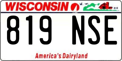 WI license plate 819NSE