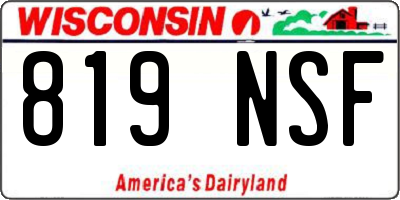 WI license plate 819NSF