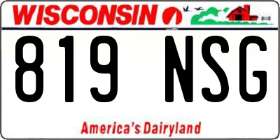 WI license plate 819NSG