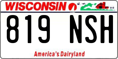 WI license plate 819NSH