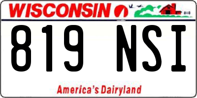 WI license plate 819NSI