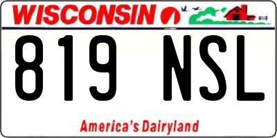 WI license plate 819NSL