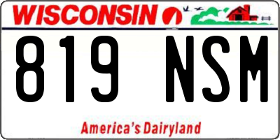WI license plate 819NSM