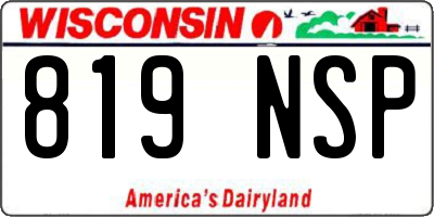 WI license plate 819NSP