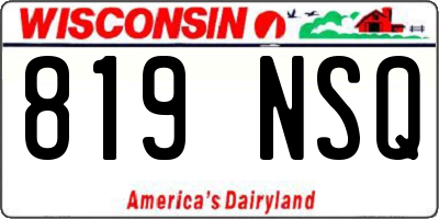 WI license plate 819NSQ