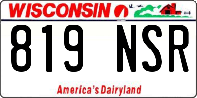 WI license plate 819NSR