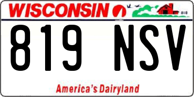 WI license plate 819NSV