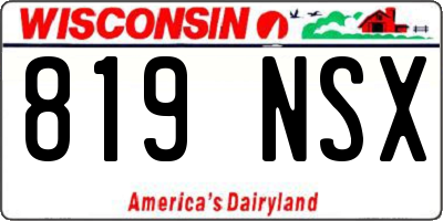 WI license plate 819NSX