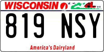 WI license plate 819NSY