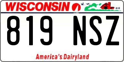 WI license plate 819NSZ
