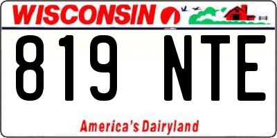 WI license plate 819NTE