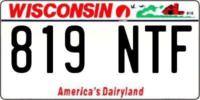 WI license plate 819NTF