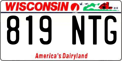 WI license plate 819NTG