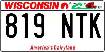 WI license plate 819NTK