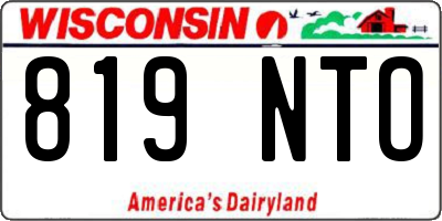 WI license plate 819NTO