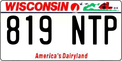 WI license plate 819NTP
